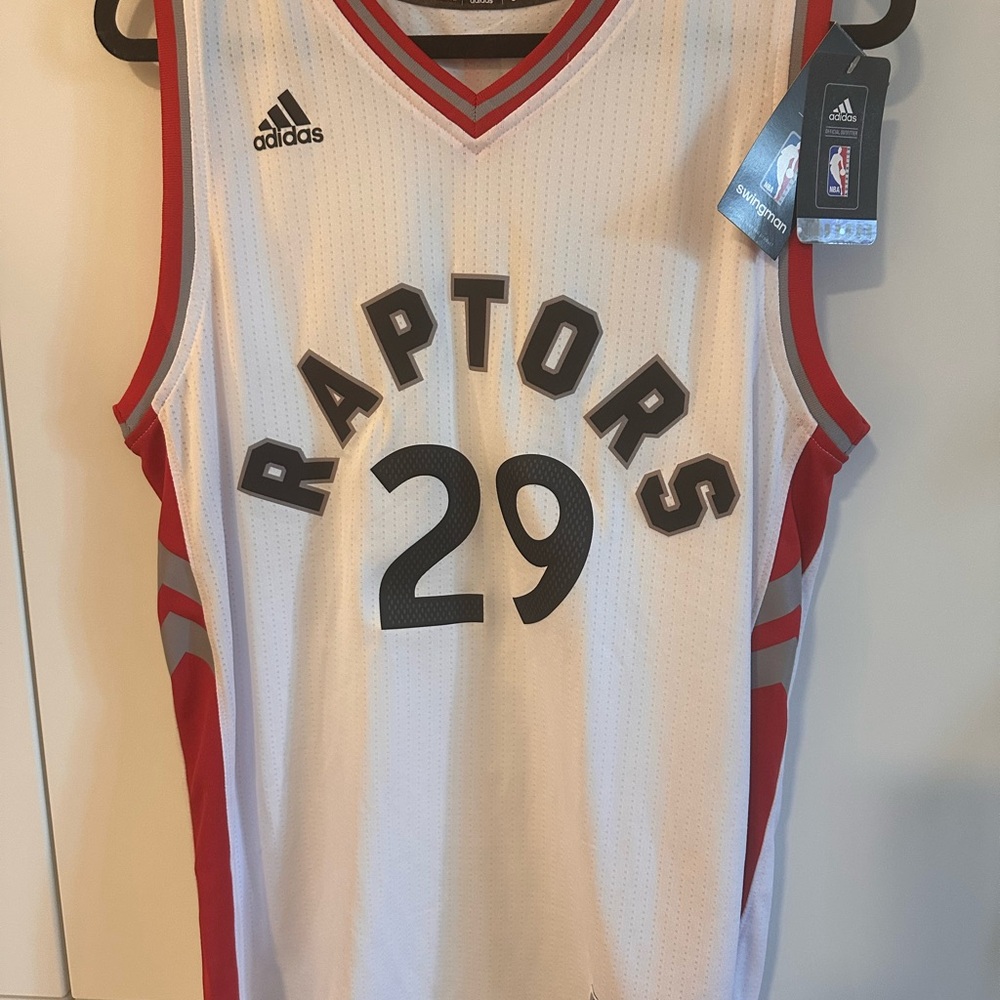 Adidas White and Red Raptors Game Jersey